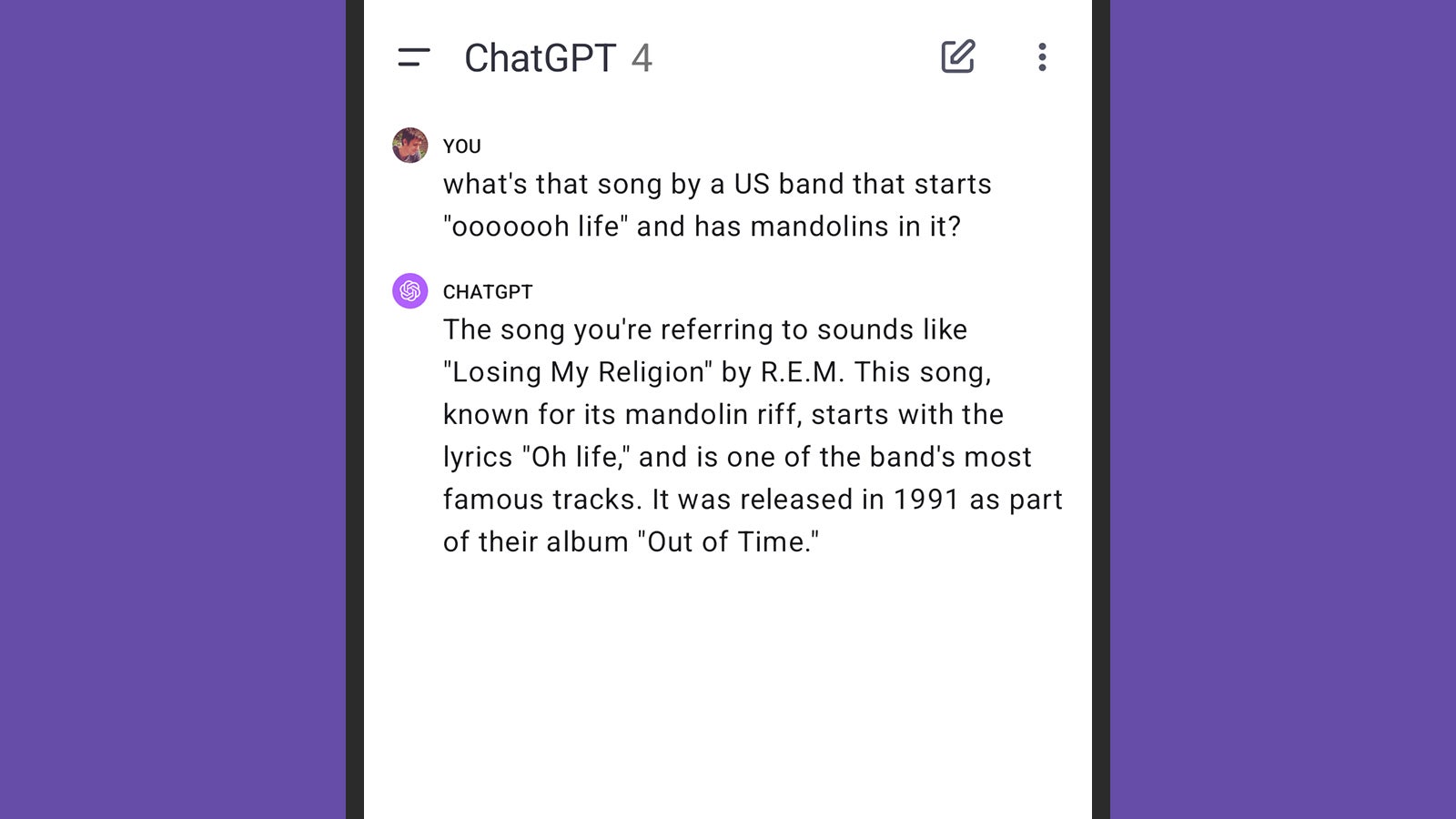 Give ChatGPT some details, and see what it comes up with.