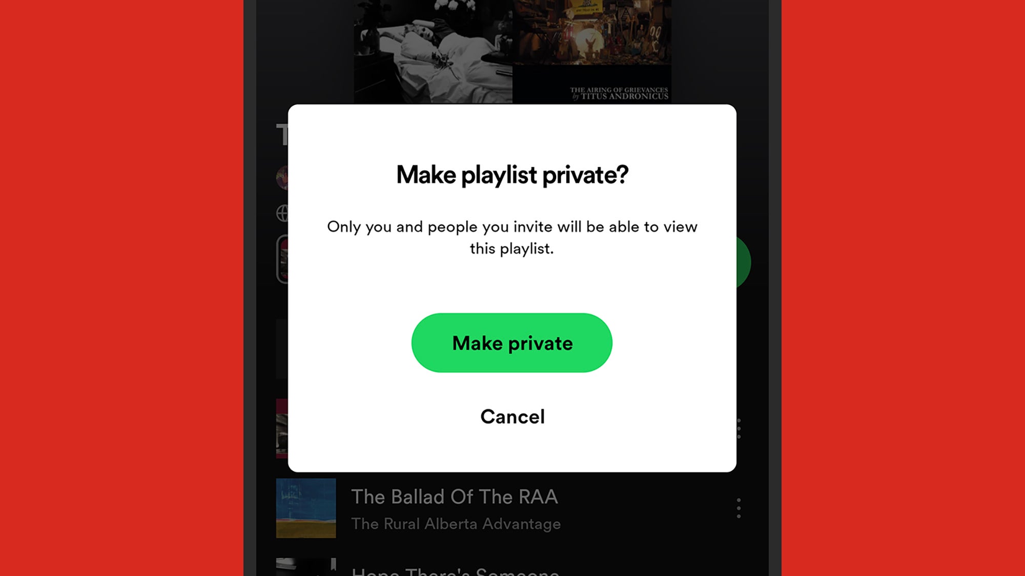 screenshot of spotify profile page