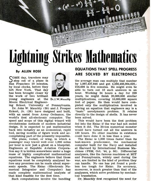 Valentine’s Day 1946: The first general-purpose electronic computer blossoms