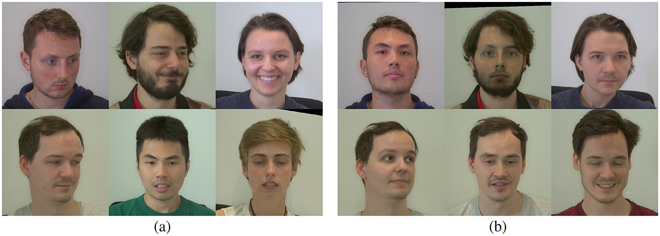 side-by-side photos of real people and AI-generated people