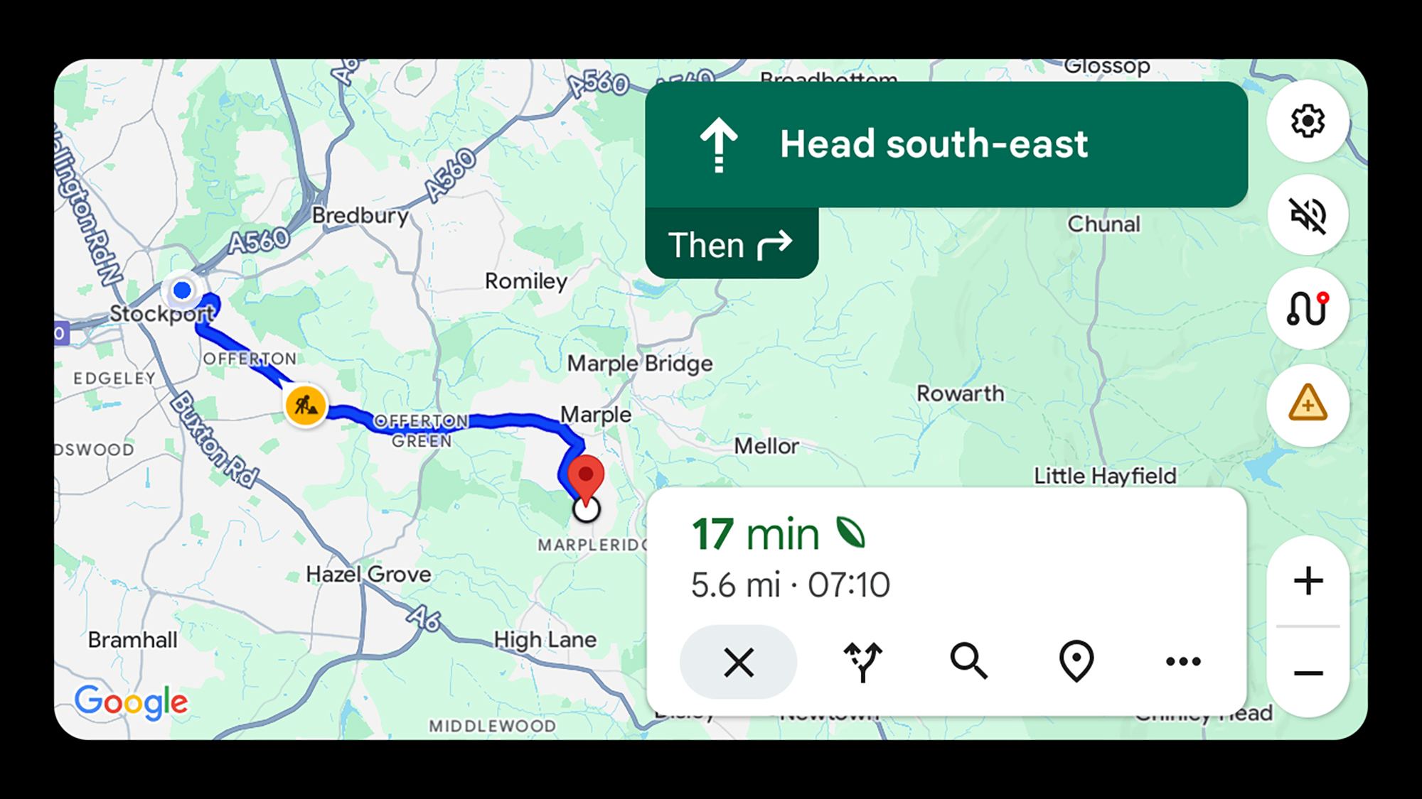 screenshot of map view option on google maps