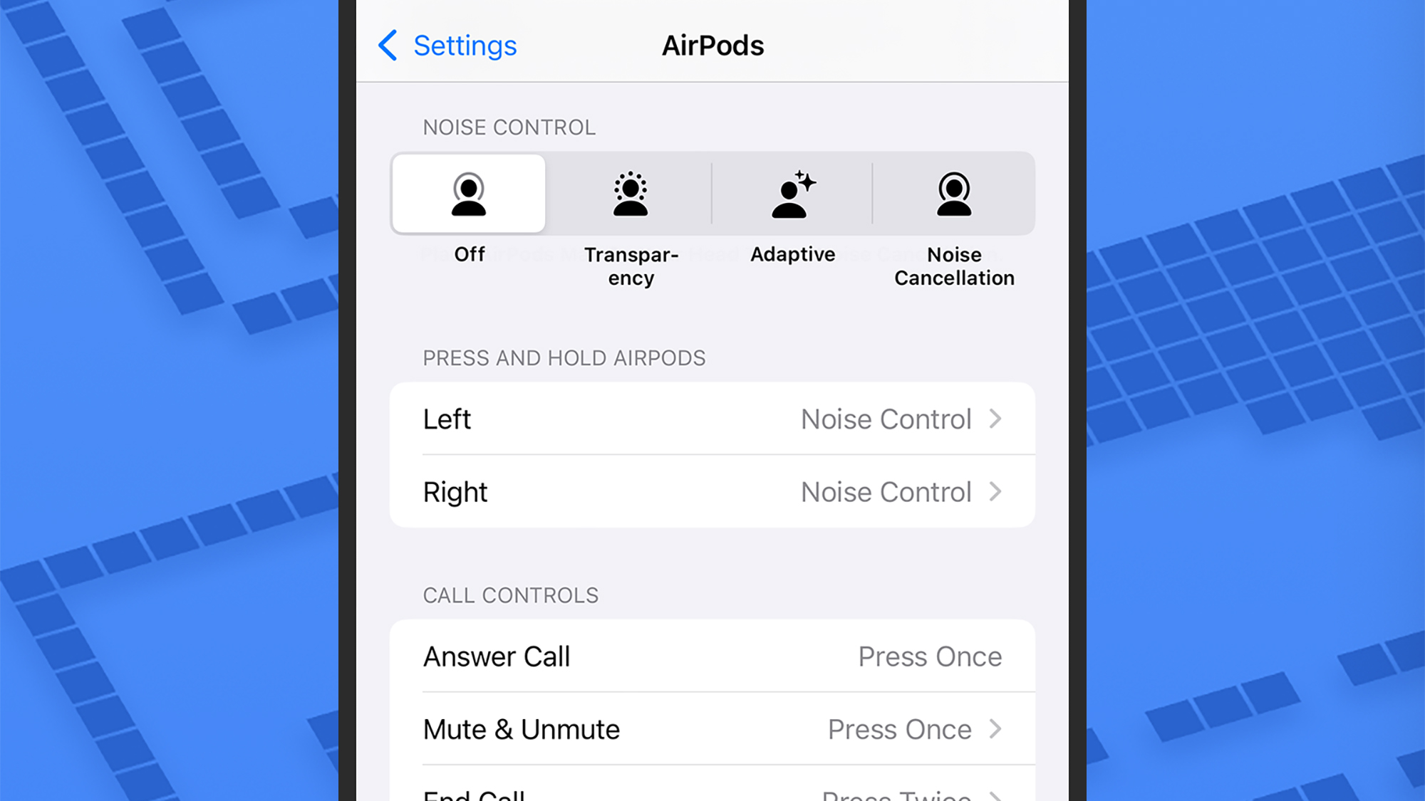 airpod settings right and left