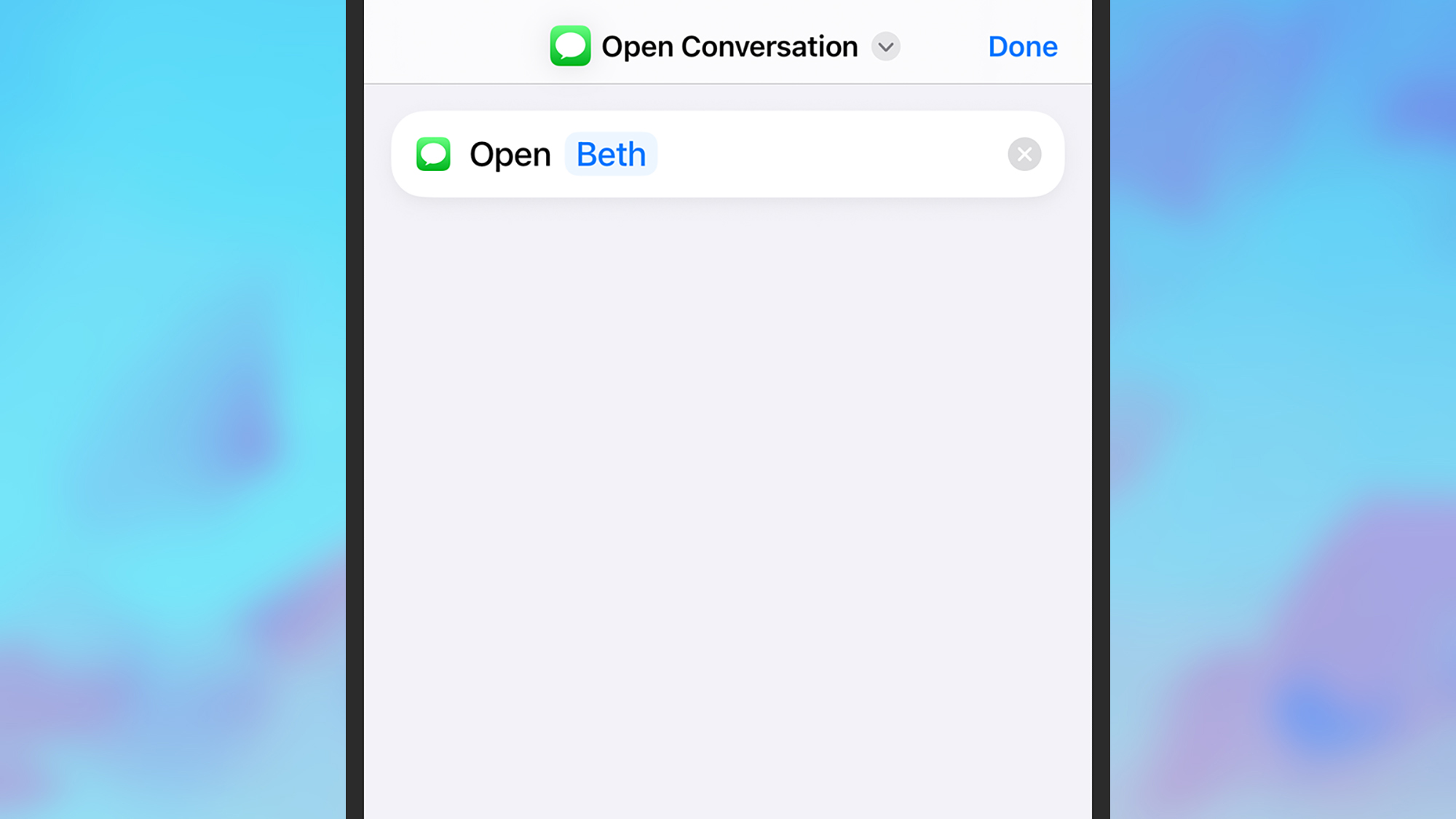 screenshot of 'open conversation' options