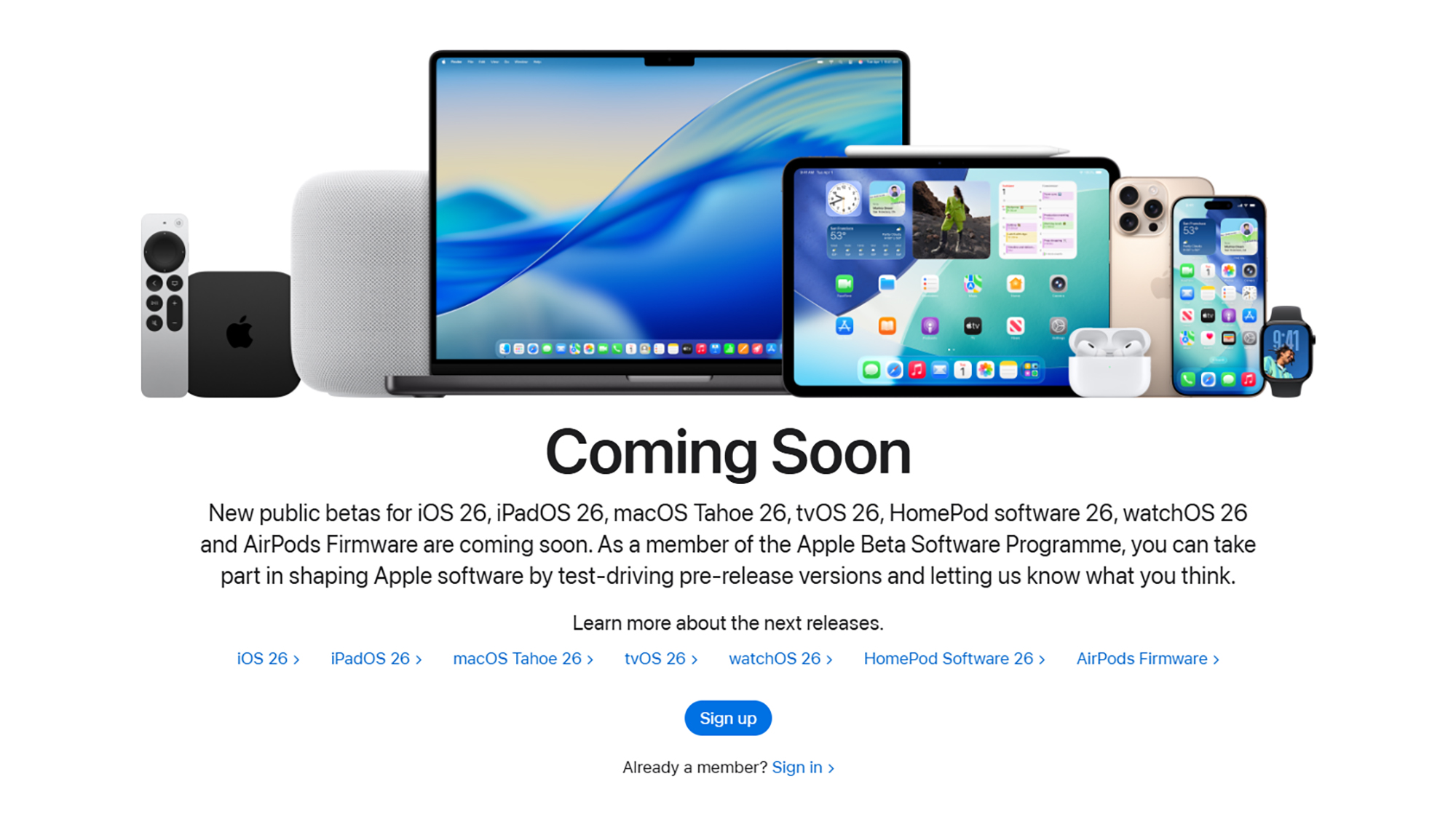 coming soon message from apple