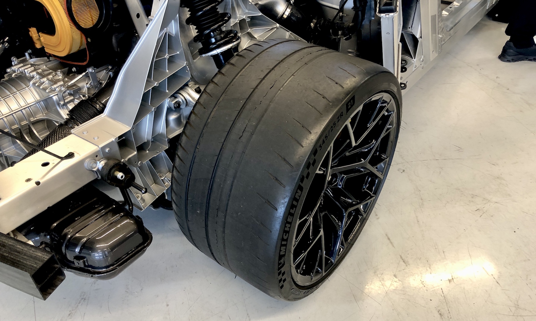 tires in a room with a worn tread