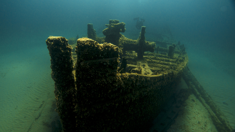 a shipwreck hull