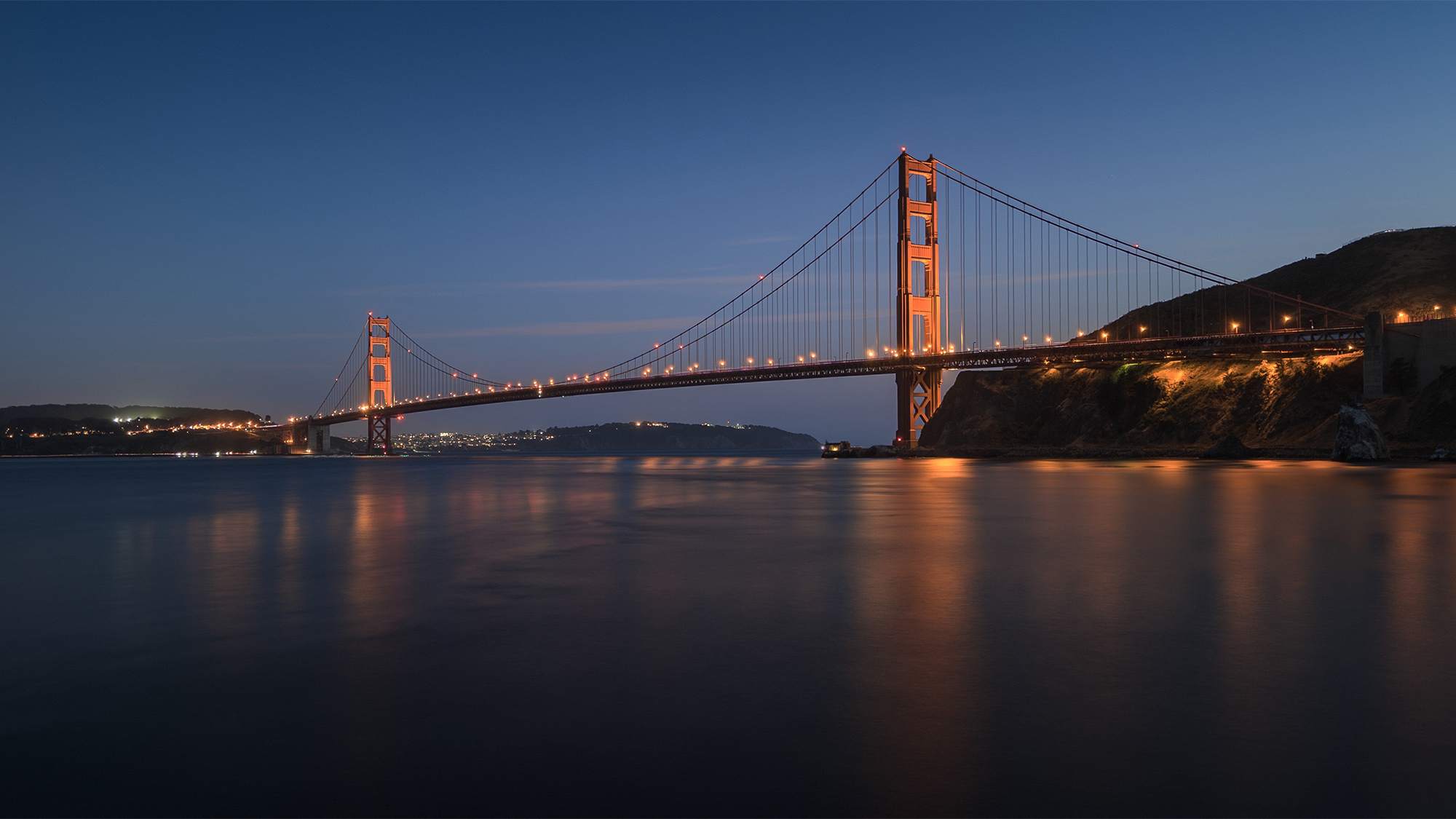 nighttime photo of golden gate bridge