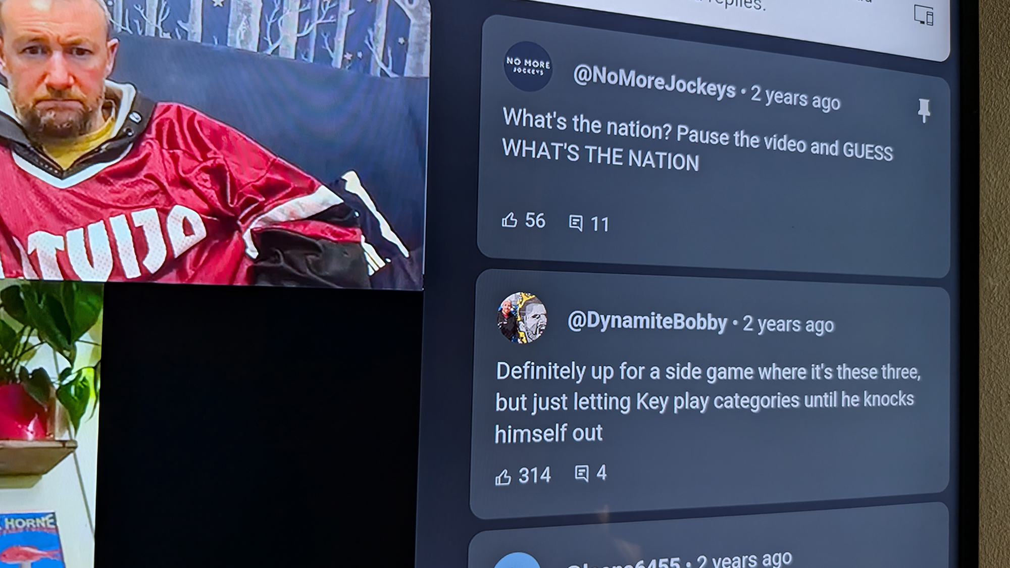 screenshot of comments on tv