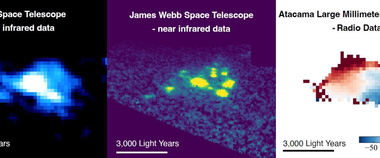 Early galaxy looked like lumpy ‘cosmic grapes’