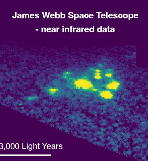 Early galaxy looked like lumpy ‘cosmic grapes’