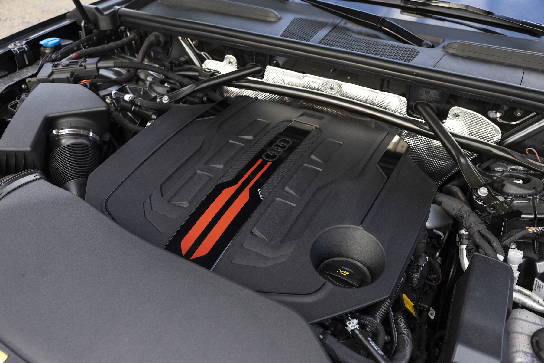 inside a car's hood