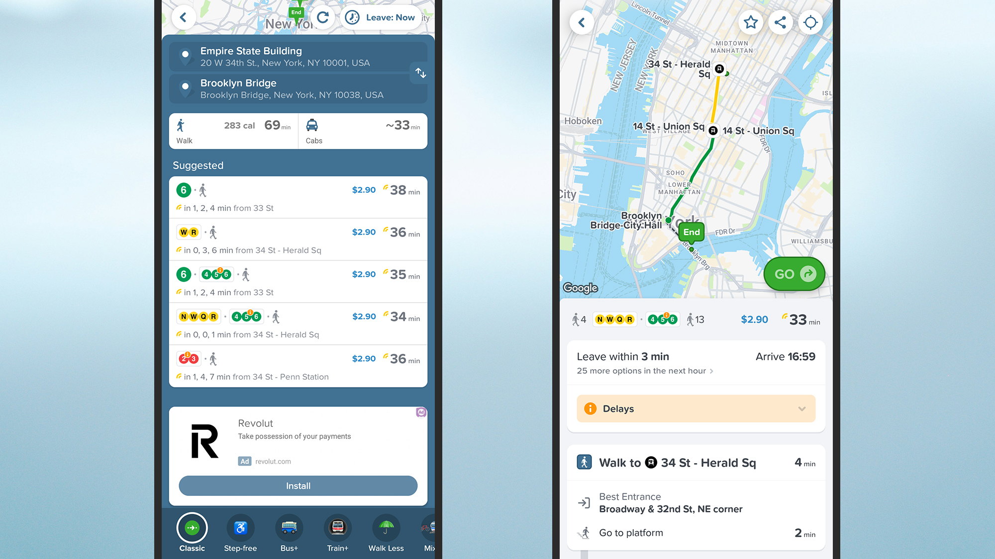 screenshot of citymapper open on a phone
