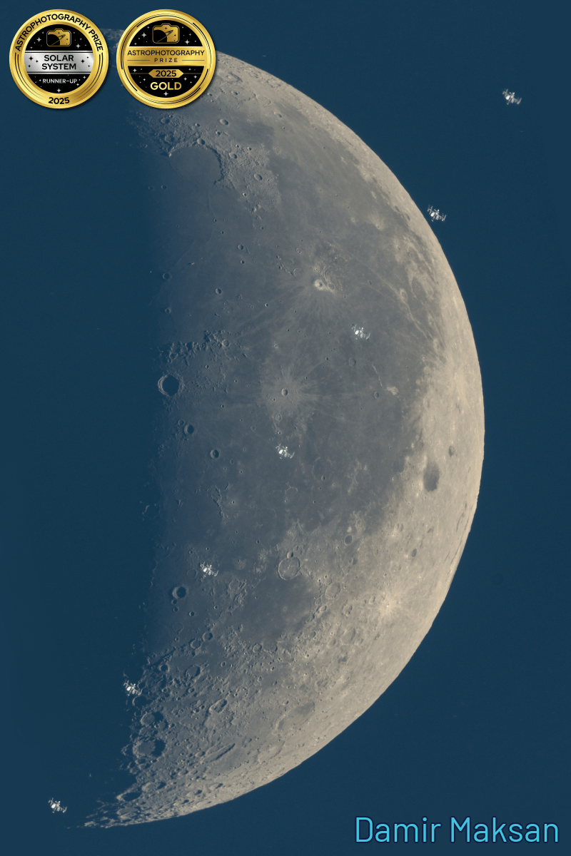 the ISS passing the moon