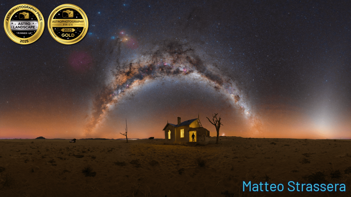 the milky way over a train stop