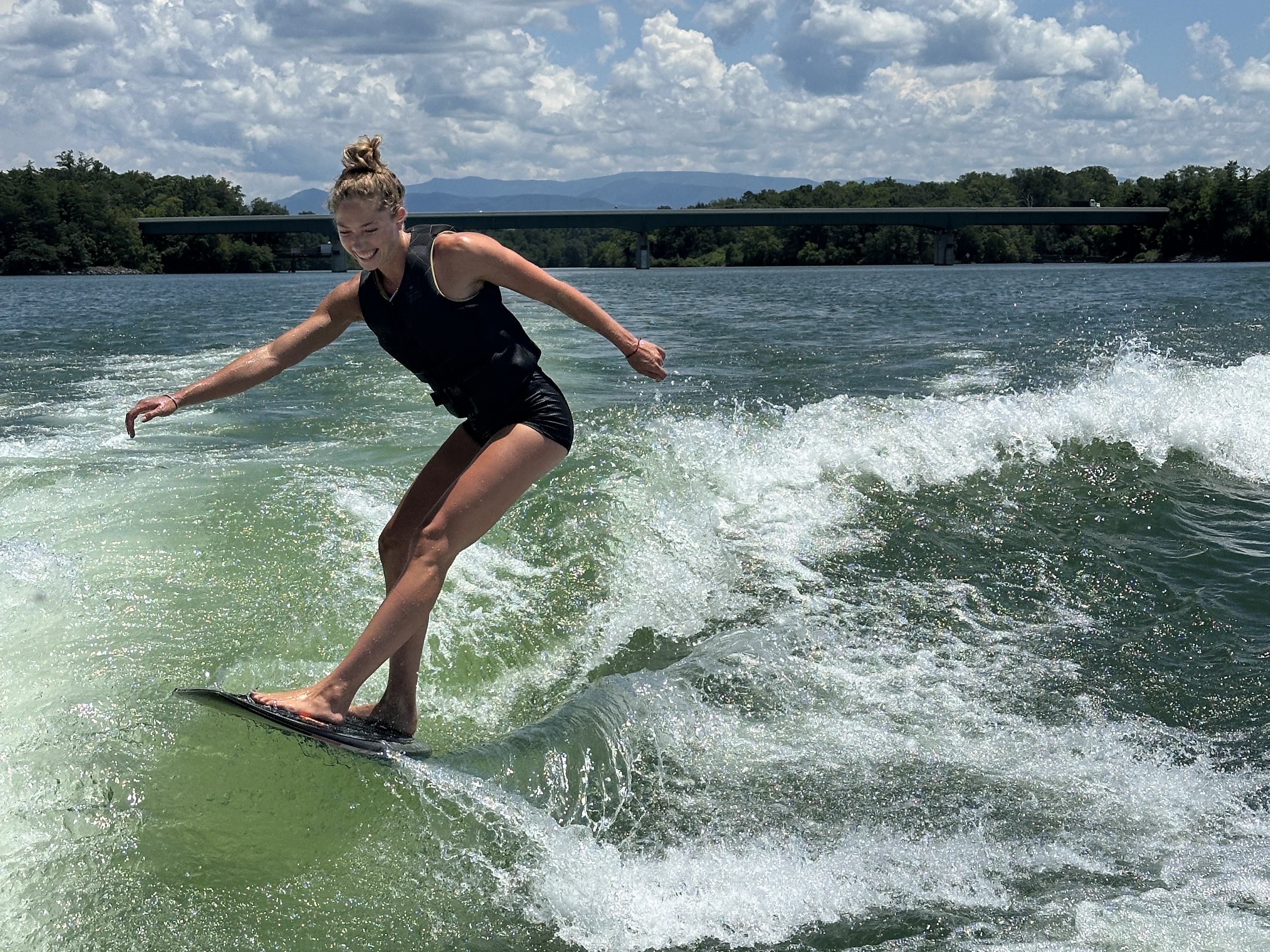 woman wakeboarding