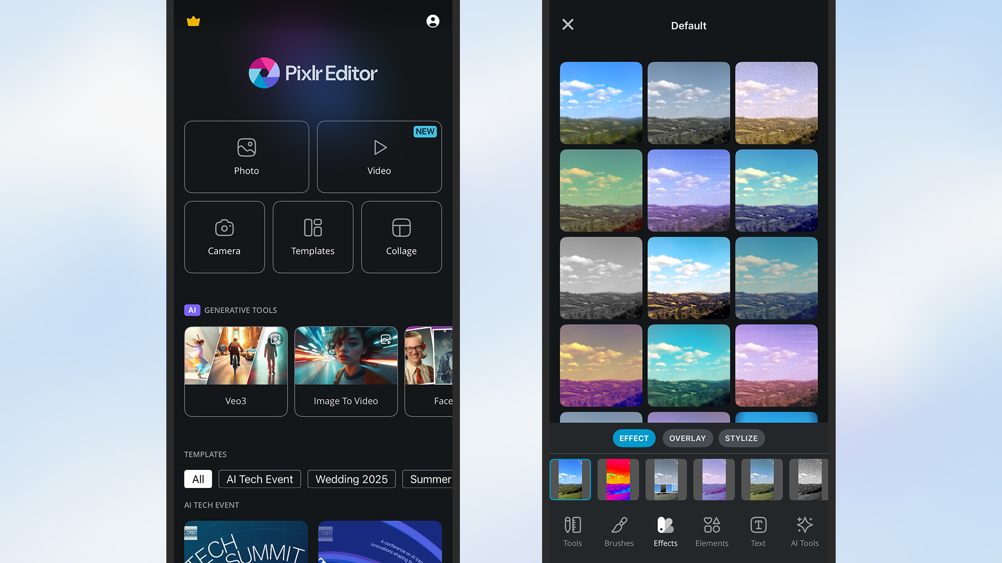 Screenshot of pixlr interface