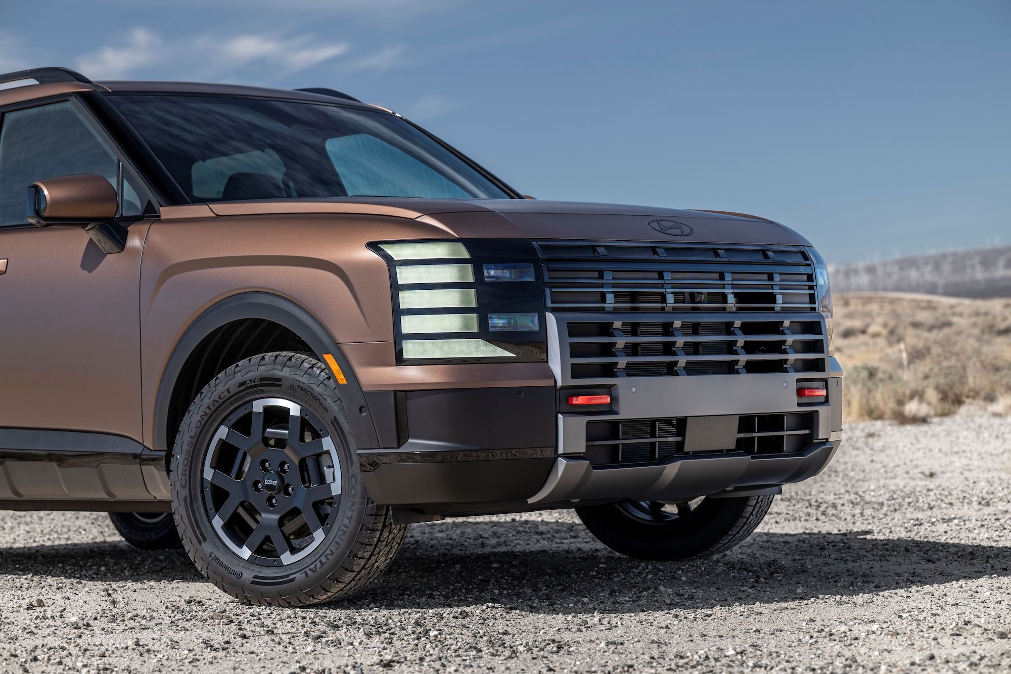 SUV on gravel road