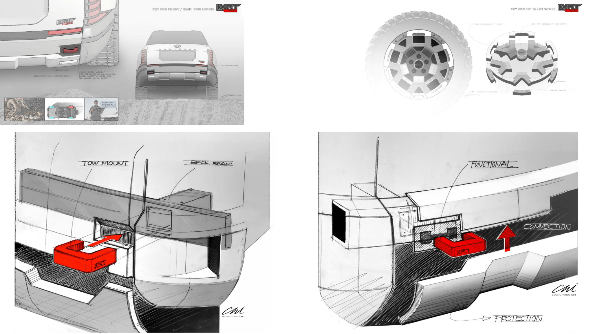 sketches of design of SUV