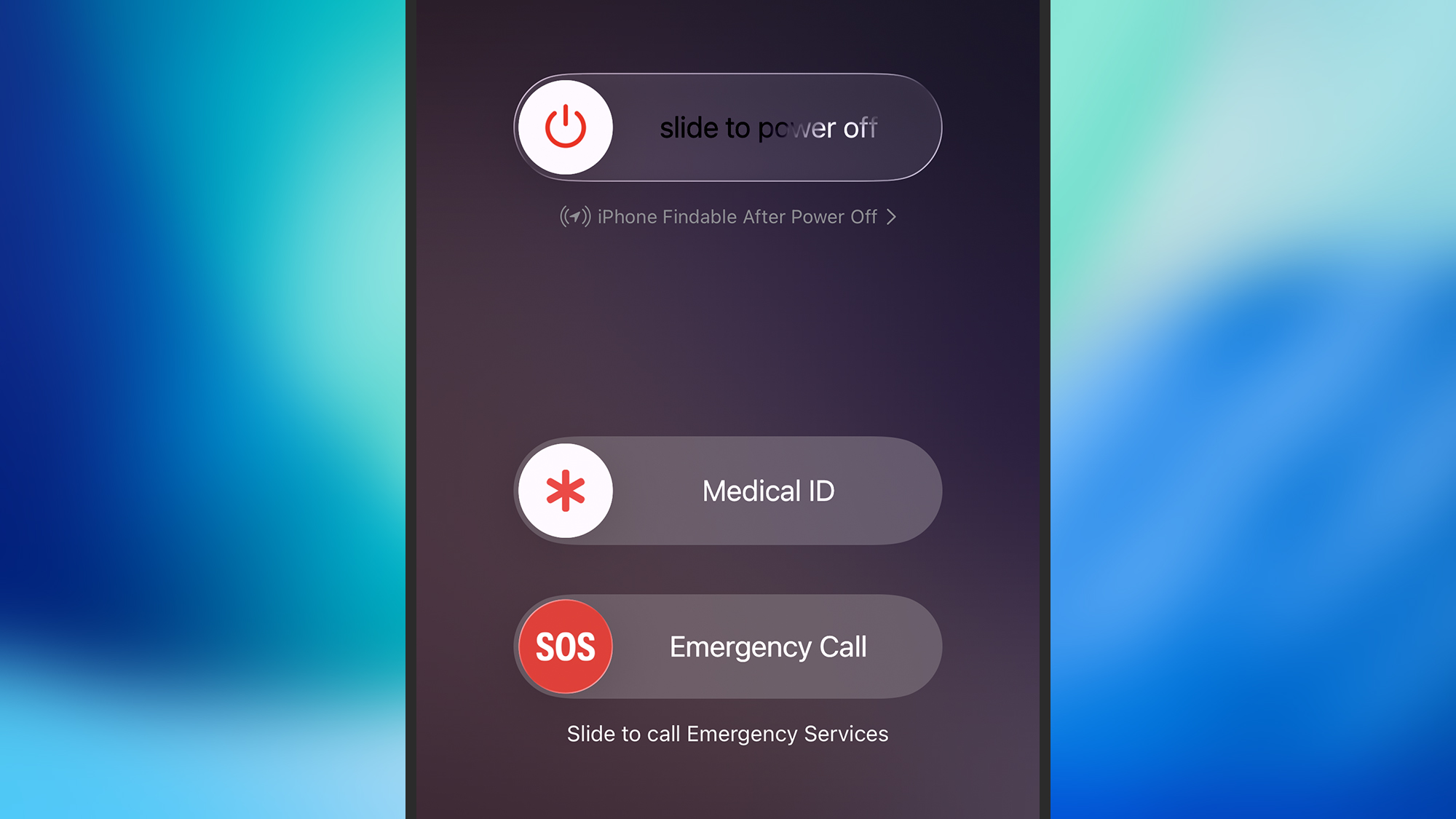 Screenshot of emergency phone settings