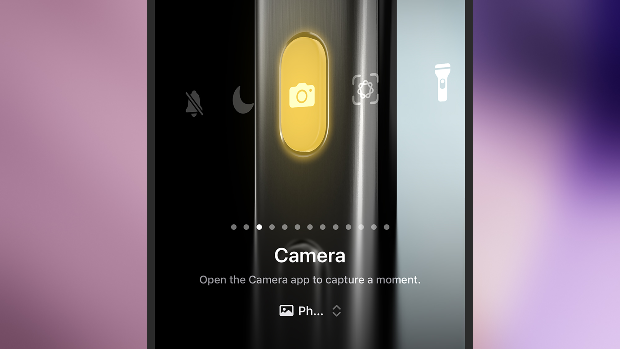 Screenshot of action button options