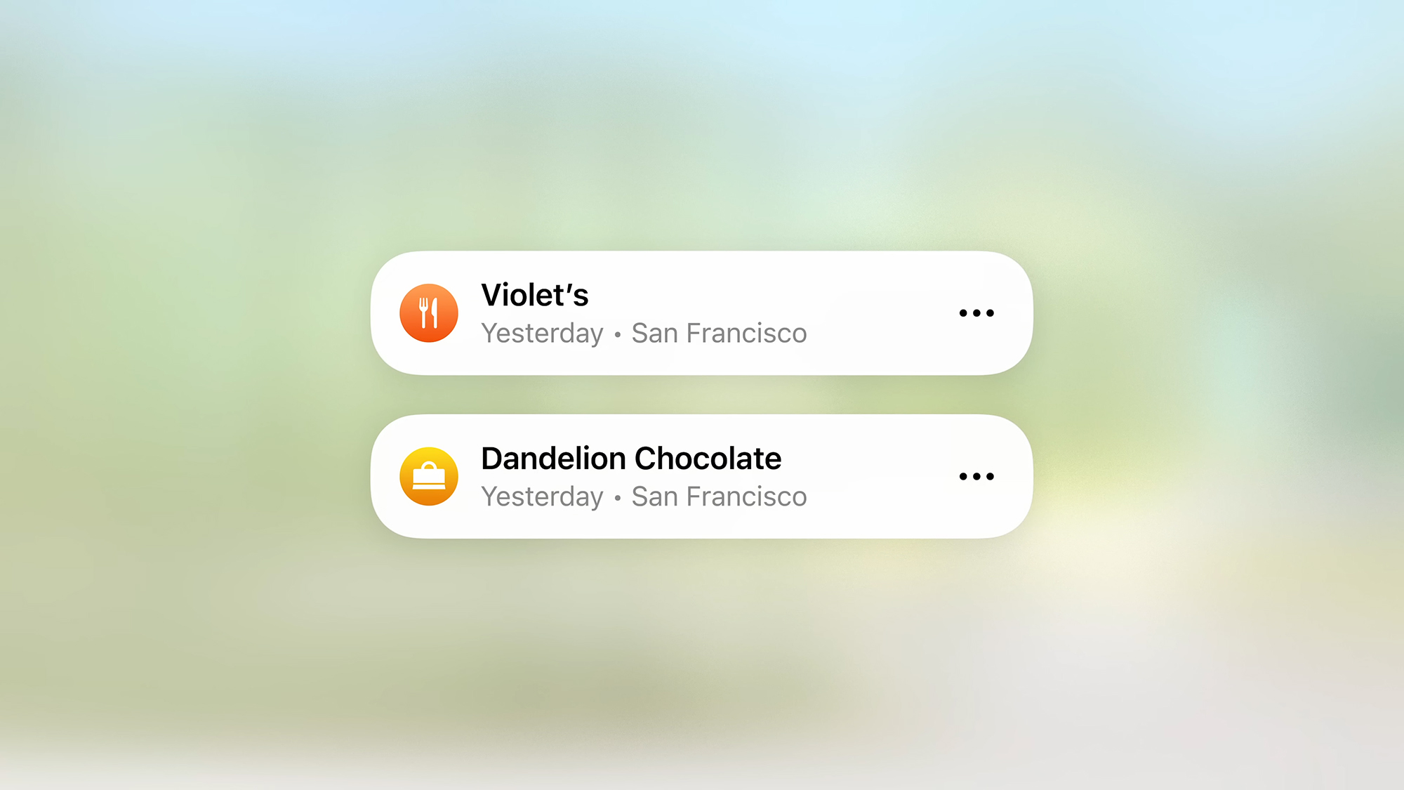 screenshot of visited placed