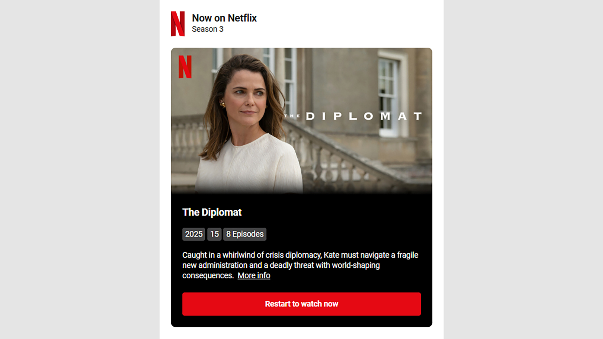 screenshot of email from netflix