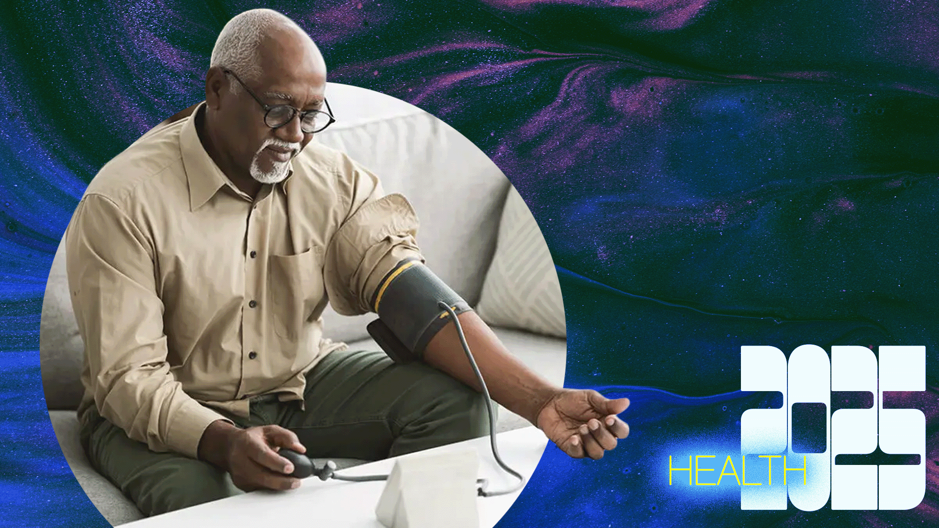 man using blood pressure