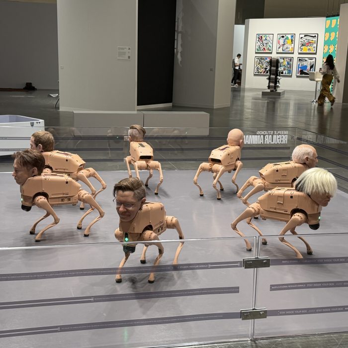 Robot dog with Elon Musk’s head poops out AI generated art