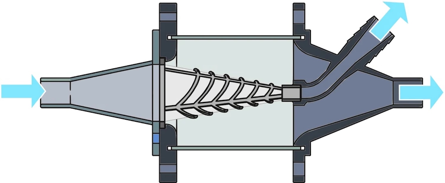 The filter element in the center imitates the gill arch system of the fish. The filter housing enables periodic cleaning and installation in washing machines. Credit: Christian Reuß/Leandra Hamann