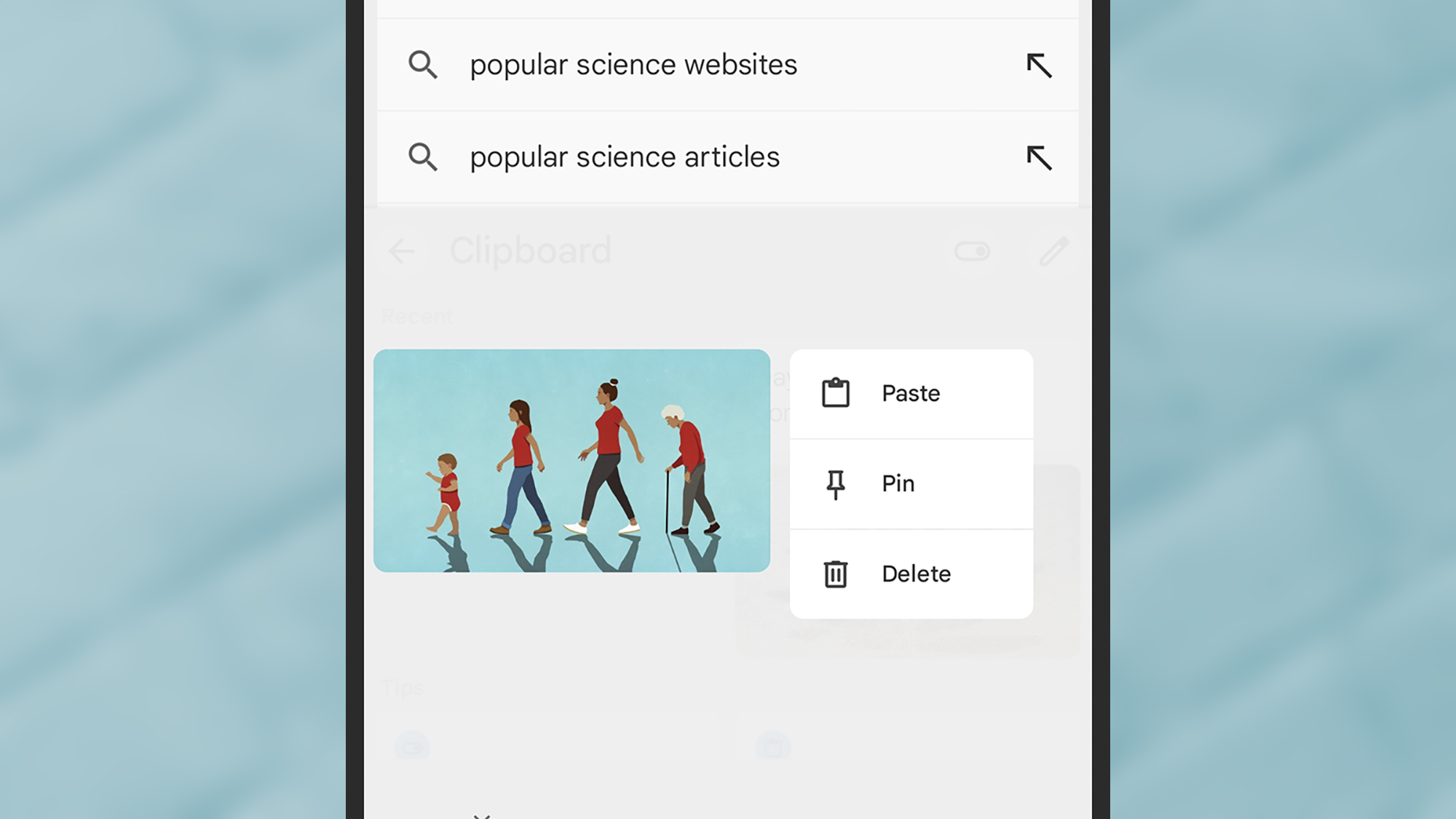 screenshot of saving photo to clipboard