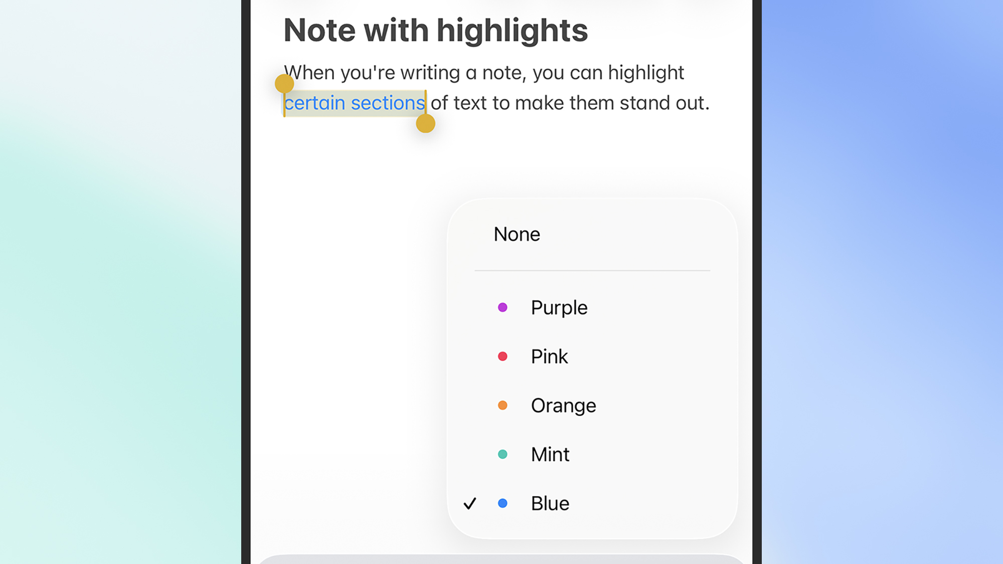 note highlight options