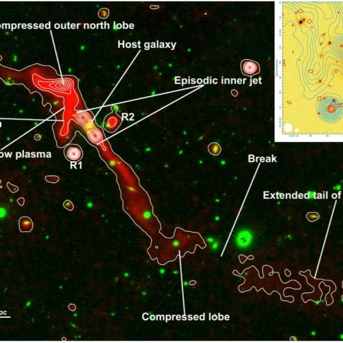 Black hole space volcano erupts after 100 million year nap
