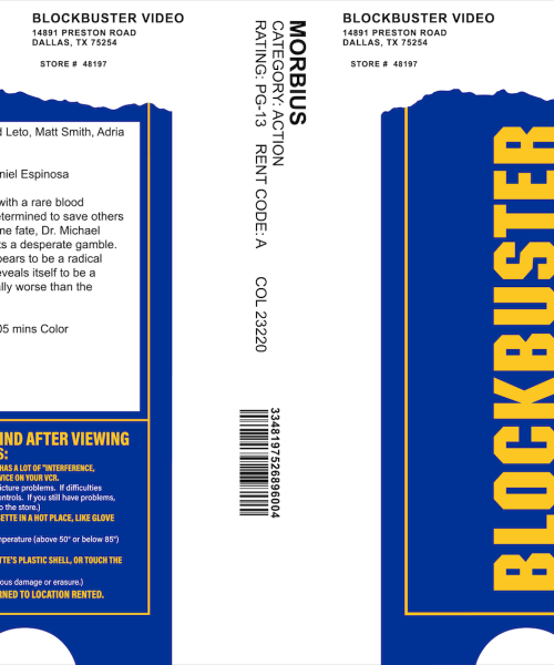 How to make a Blockbuster VHS sleeve for any movie