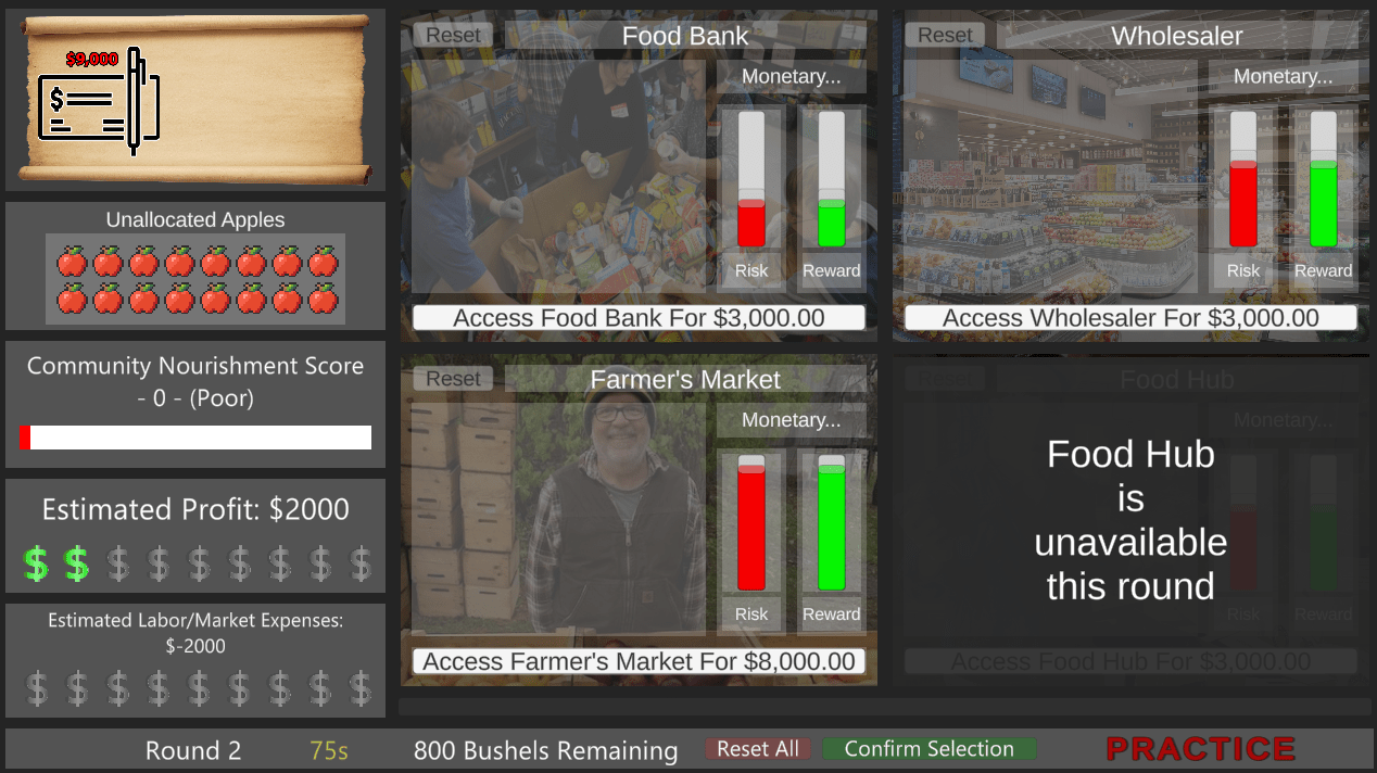 A sample round during the game Race Against Rot. Credit: University of Vermont