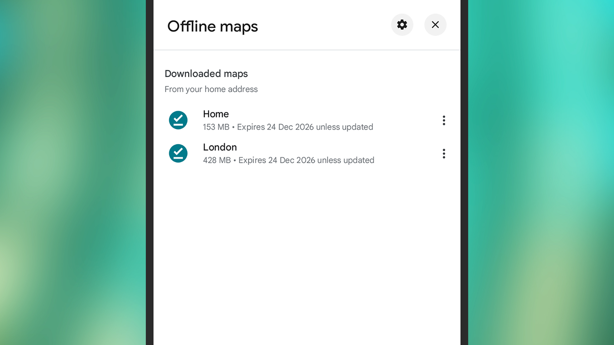 offline maps screenshot in google