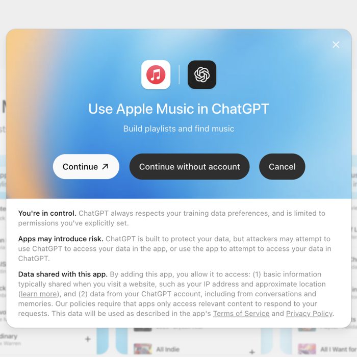 How to connect Apple Music to ChatGPT