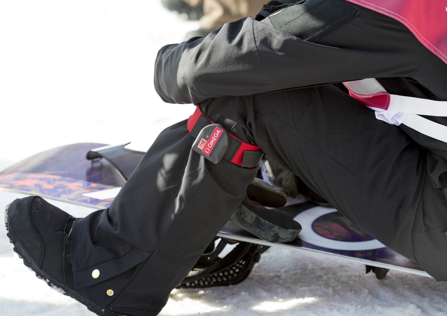 a sensor on an athlete's leg