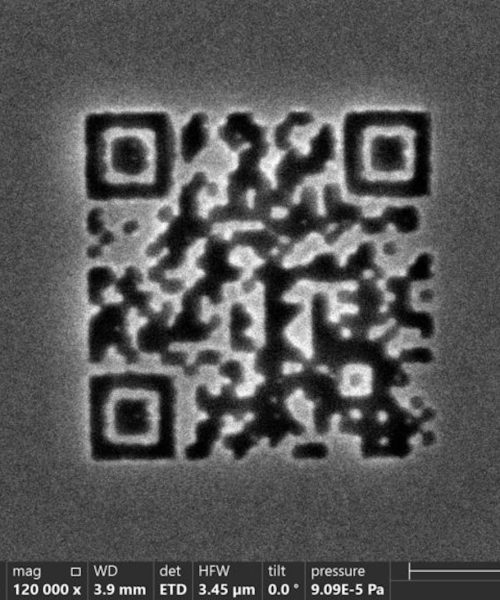 World’s smallest QR code is thinner than a lightwave