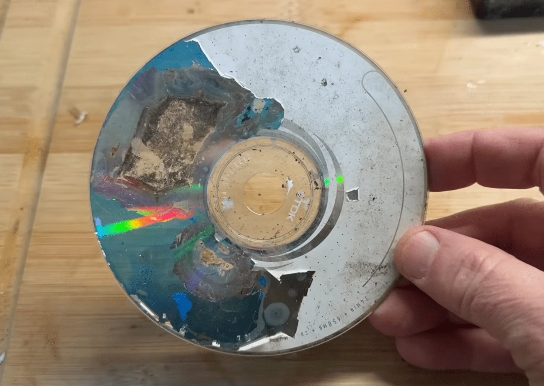 a damaged CD