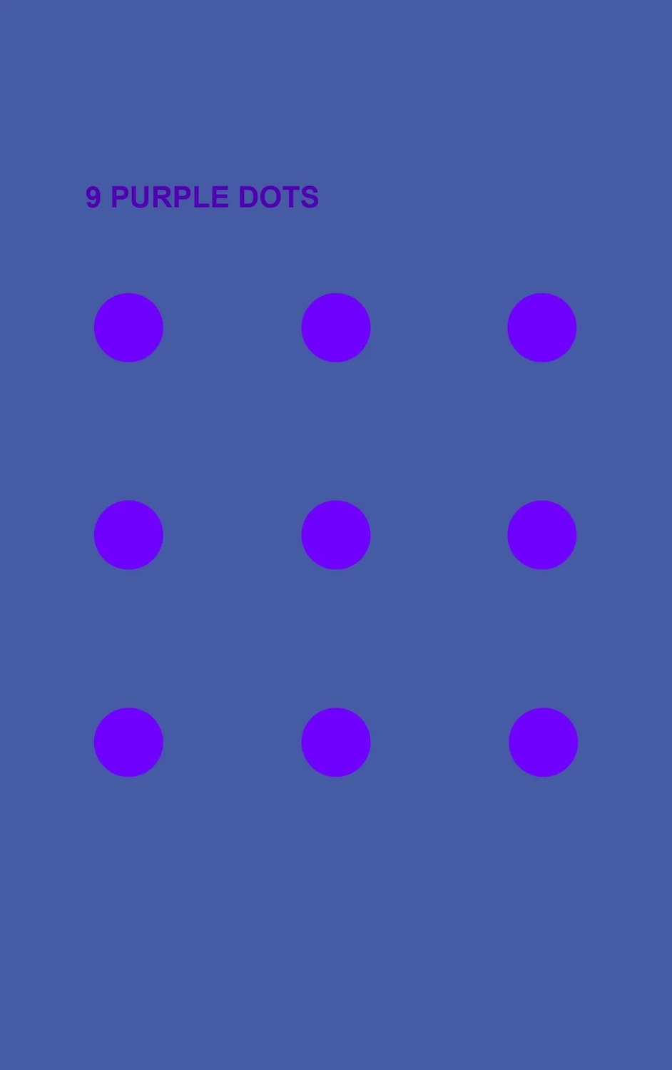 Nine blue dots on a purple background