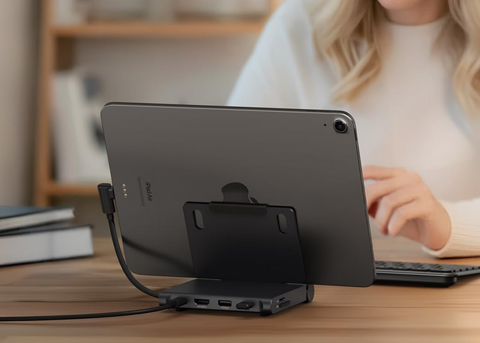 Satechi OntheGo Foldable Stand Hub Adds USB, HDMI, and More Ports to Your Tablet