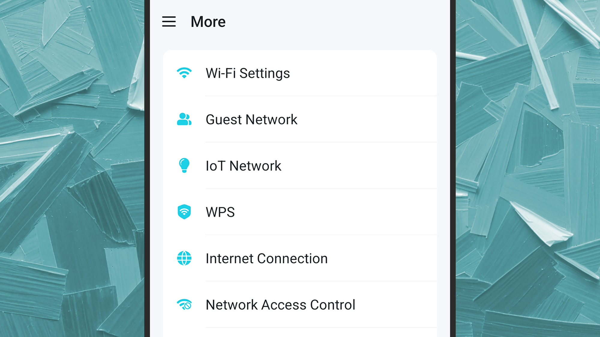 screenshot of settings