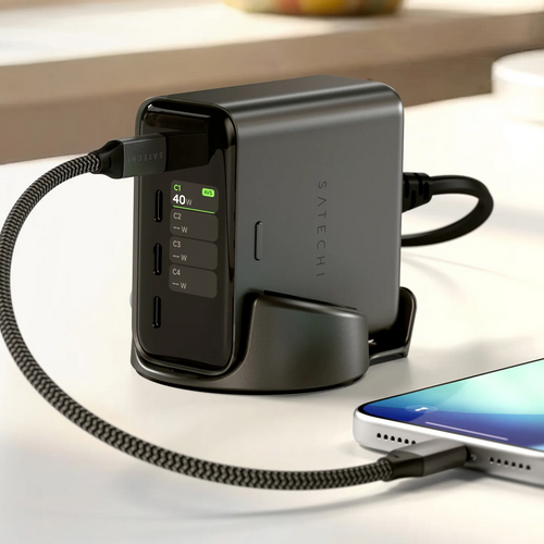 Satechi ChargeView Charging Station Shows How Much Power Each Device is Drawing in Real Time